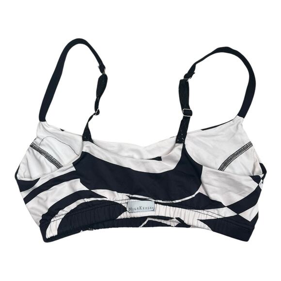 Mila Krasna black and white pattern sports bra adjustable straps small - Picture 2 of 2
